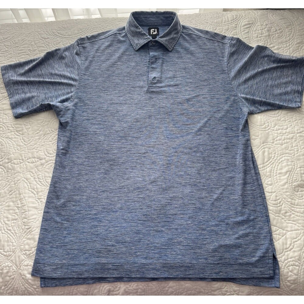 FootJoy PGA TOUR Agronomy Men's Breathable Blue Short Sleeve Golf Polo Shirt L
